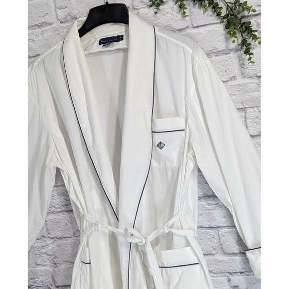 Ralph Lauren Other - SINGLE STITCH🌿Ralph Lauren Robe Unisex M/L Belted Cotton Piping Bath LoungeLogo